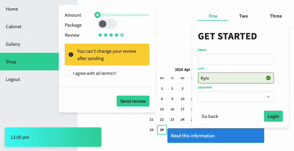 Vuestic UI theme customization preview