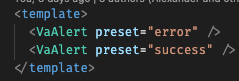 Vuestic UI alert usage code example