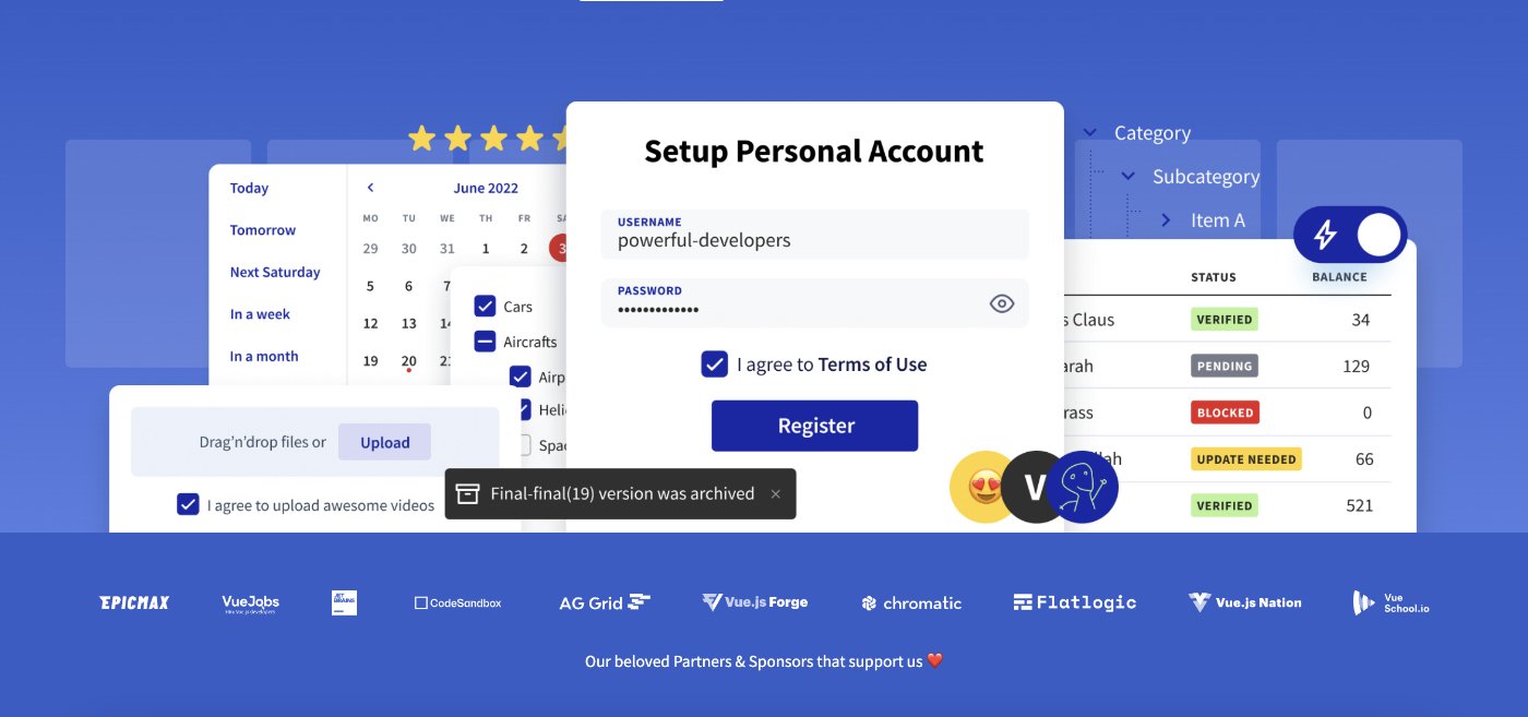 Vuestic UI v1.5 release banner