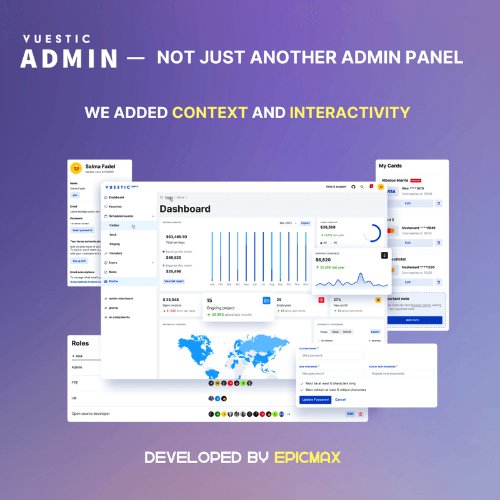 Vuestic Admin 3.0 | Vue 3 Admin Dashboard Built with Vite, Pinia & Tailwind CSS
