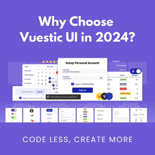 Vuestic UI - The Best Open Source Vue 3 UI Framework in 2024